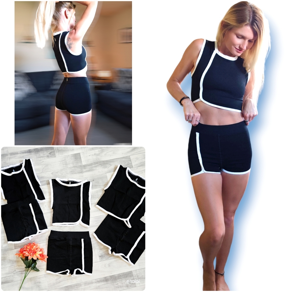 NEW FP Movement Parisienne Colorblock Set in Black and White Combo